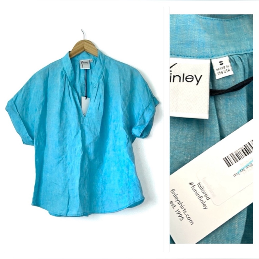 Finley Jay Popover Linen Top NWT